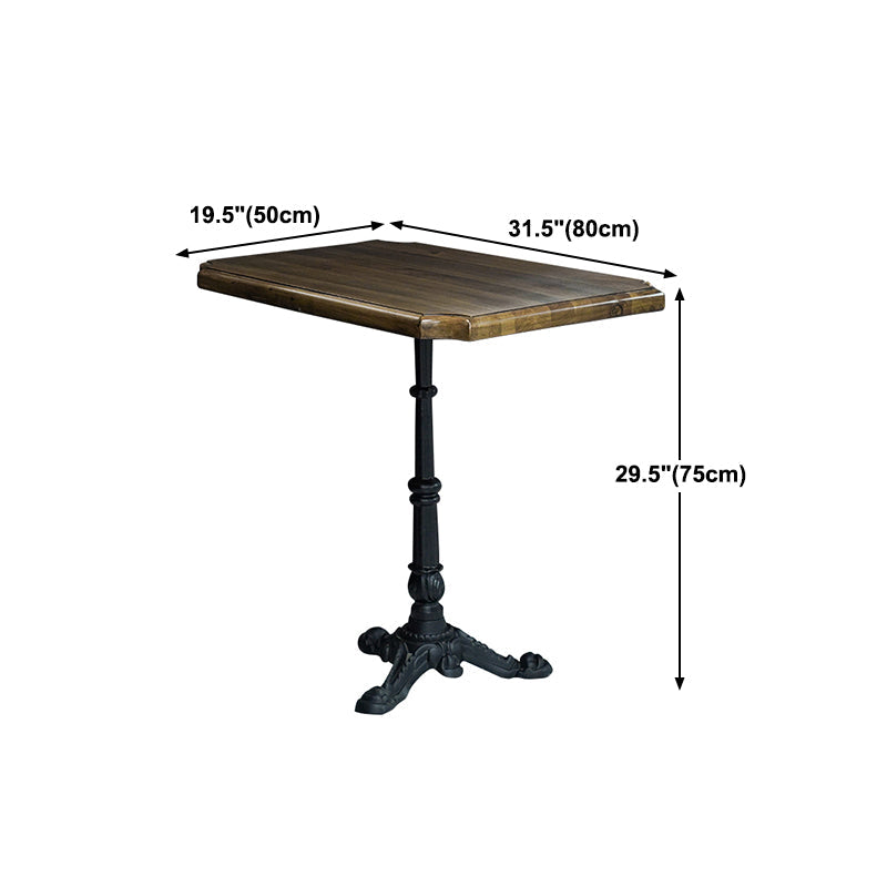 Industrial Kitchen Dining Table Solid Wood Table with Black Metal Pedestal Base Clearhalo ' dining_table' 'Dining Tables & Seating' 'Dining Tables' 'furn' 'furn_dining_table' 'Furniture' 'furniture_dining_table' 'Kitchen & Dining Furniture' 'kitchen&dining_furn' 'kitchen' 'kitchen_dining_table' 4353447