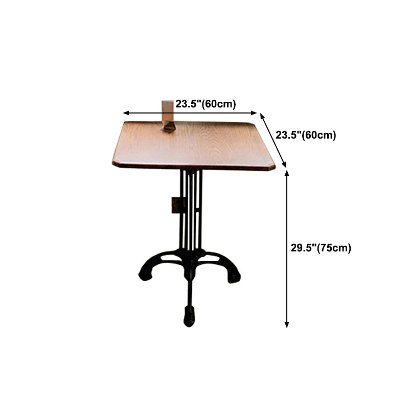 Industrial Kitchen Dining Table Solid Wood Table with Black Metal Pedestal Base Clearhalo ' dining_table' 'Dining Tables & Seating' 'Dining Tables' 'furn' 'furn_dining_table' 'Furniture' 'furniture_dining_table' 'Kitchen & Dining Furniture' 'kitchen&dining_furn' 'kitchen' 'kitchen_dining_table' 4353450