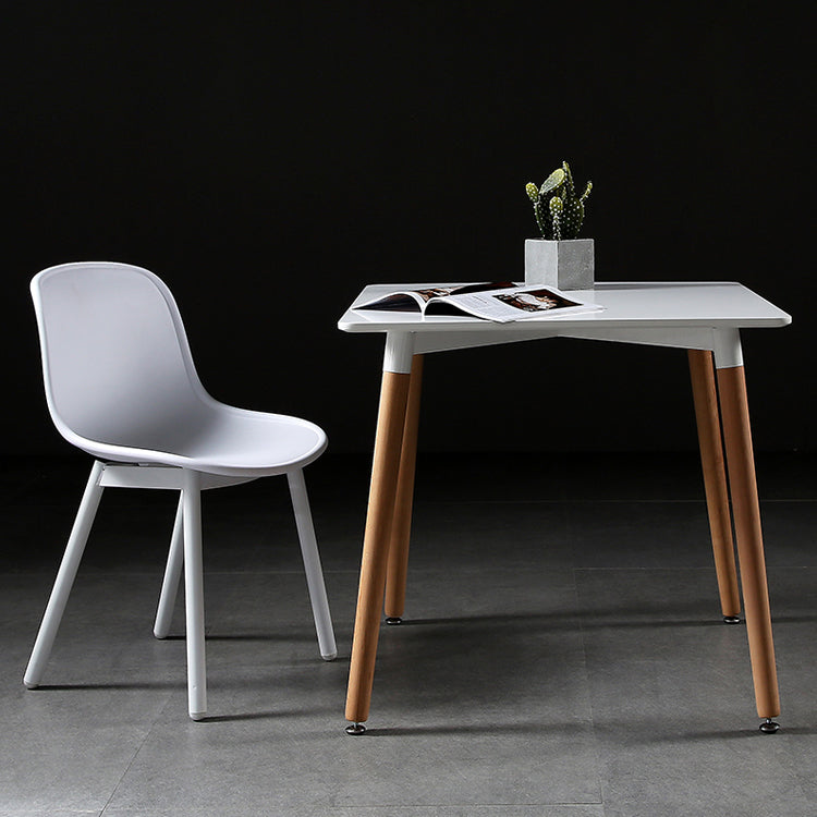 Industrial Square Dining Table Wooden Dining Table with 4 Legs for Dining Room White 27.6"L x 27.6"W x 29.5"H Without Chairs Clearhalo ' dining_table' 'Dining Tables & Seating' 'Dining Tables' 'furn' 'furn_dining_table' 'Furniture' 'furniture_dining_table' 'Kitchen & Dining Furniture' 'kitchen&dining_furn' 'kitchen' 'kitchen_dining_table' 4353451