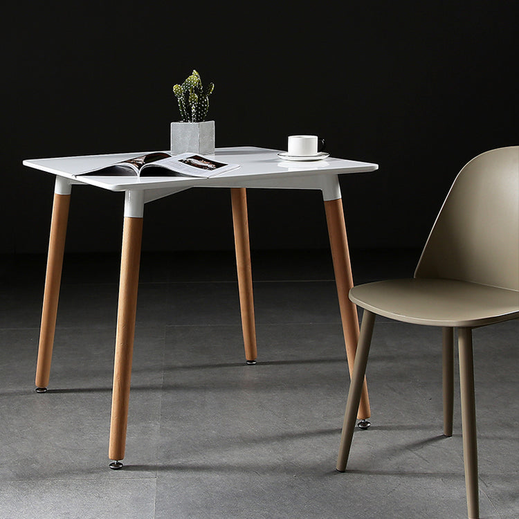 Industrial Square Dining Table Wooden Dining Table with 4 Legs for Dining Room White 31.5"L x 31.5"W x 29.5"H Without Chairs Clearhalo ' dining_table' 'Dining Tables & Seating' 'Dining Tables' 'furn' 'furn_dining_table' 'Furniture' 'furniture_dining_table' 'Kitchen & Dining Furniture' 'kitchen&dining_furn' 'kitchen' 'kitchen_dining_table' 4353454