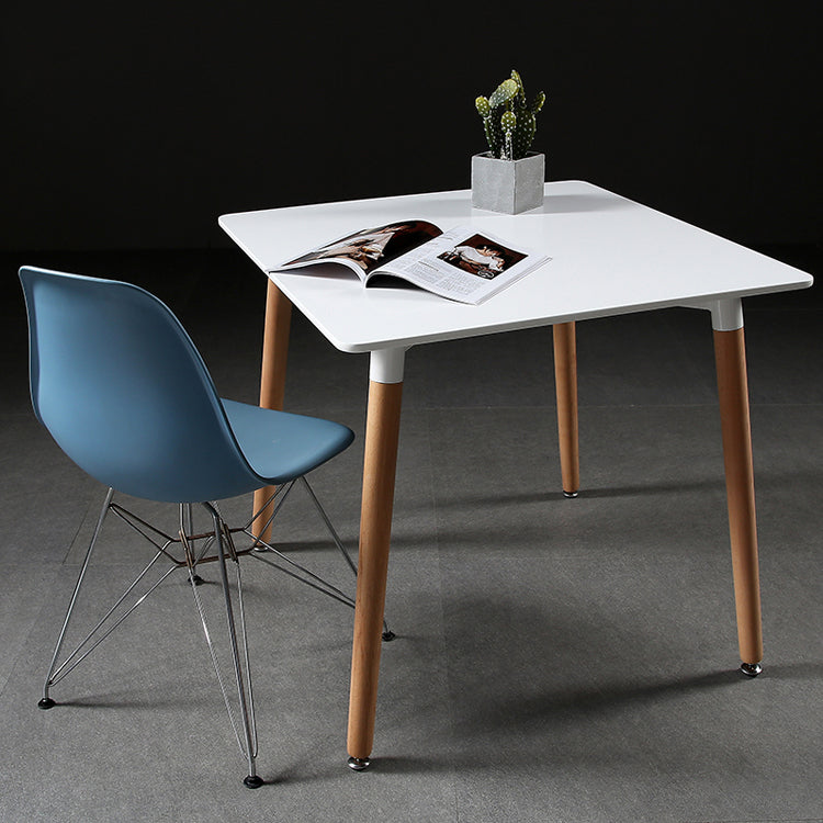 Industrial Square Dining Table Wooden Dining Table with 4 Legs for Dining Room White 23.6"L x 23.6"W x 29.5"H Without Chairs Clearhalo ' dining_table' 'Dining Tables & Seating' 'Dining Tables' 'furn' 'furn_dining_table' 'Furniture' 'furniture_dining_table' 'Kitchen & Dining Furniture' 'kitchen&dining_furn' 'kitchen' 'kitchen_dining_table' 4353456
