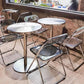 Industrial Style Furniture Stainless Steel Dining Site Table with Pedestal Base Round 23.6"L x 23.6"W x 29.5"H Without Chairs Clearhalo ' dining_table' 'Dining Tables & Seating' 'Dining Tables' 'furn' 'furn_dining_table' 'Furniture' 'furniture_dining_table' 'Kitchen & Dining Furniture' 'kitchen&dining_furn' 'kitchen' 'kitchen_dining_table' 4353469