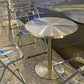 Industrial Style Furniture Stainless Steel Dining Site Table with Pedestal Base Round 19.7"L x 19.7"W x 29.5"H Without Chairs Clearhalo ' dining_table' 'Dining Tables & Seating' 'Dining Tables' 'furn' 'furn_dining_table' 'Furniture' 'furniture_dining_table' 'Kitchen & Dining Furniture' 'kitchen&dining_furn' 'kitchen' 'kitchen_dining_table' 4353470