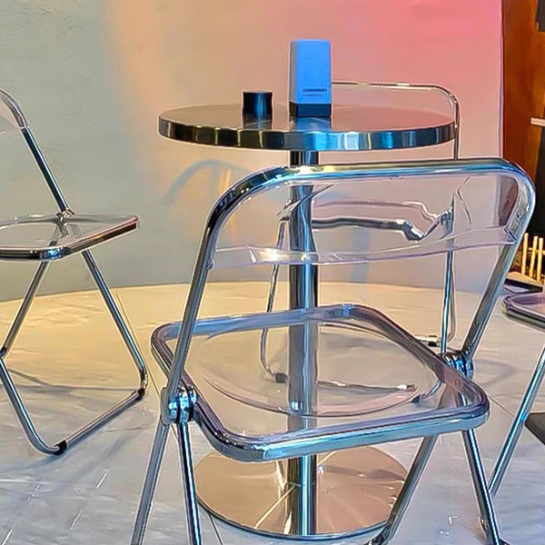 Industrial Style Furniture Stainless Steel Dining Site Table with Pedestal Base Clearhalo ' dining_table' 'Dining Tables & Seating' 'Dining Tables' 'furn' 'furn_dining_table' 'Furniture' 'furniture_dining_table' 'Kitchen & Dining Furniture' 'kitchen&dining_furn' 'kitchen' 'kitchen_dining_table' 4353476