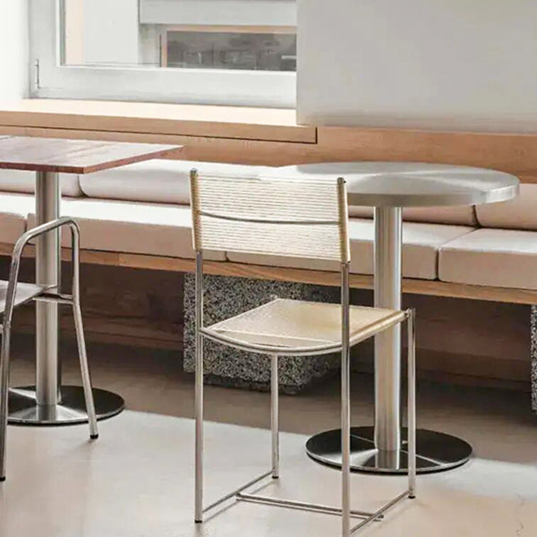 Industrial Style Furniture Stainless Steel Dining Site Table with Pedestal Base Clearhalo ' dining_table' 'Dining Tables & Seating' 'Dining Tables' 'furn' 'furn_dining_table' 'Furniture' 'furniture_dining_table' 'Kitchen & Dining Furniture' 'kitchen&dining_furn' 'kitchen' 'kitchen_dining_table' 4353478