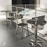 Industrial Style Furniture Stainless Steel Dining Site Table with Pedestal Base Clearhalo ' dining_table' 'Dining Tables & Seating' 'Dining Tables' 'furn' 'furn_dining_table' 'Furniture' 'furniture_dining_table' 'Kitchen & Dining Furniture' 'kitchen&dining_furn' 'kitchen' 'kitchen_dining_table' 4353480