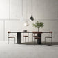 Industrial Solid Wood Dining Table Rectangle Table with Double Pedestal Rectangle Black 78.7"L x 35.4"W x 29.5"H Clearhalo ' dining_table' 'Dining Tables & Seating' 'Dining Tables' 'furn' 'furn_dining_table' 'Furniture' 'furniture_dining_table' 'Kitchen & Dining Furniture' 'kitchen&dining_furn' 'kitchen' 'kitchen_dining_table' 4353495