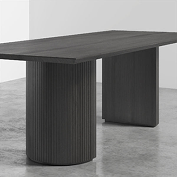 Industrial Solid Wood Dining Table Rectangle Table with Double Pedestal Clearhalo ' dining_table' 'Dining Tables & Seating' 'Dining Tables' 'furn' 'furn_dining_table' 'Furniture' 'furniture_dining_table' 'Kitchen & Dining Furniture' 'kitchen&dining_furn' 'kitchen' 'kitchen_dining_table' 4353499