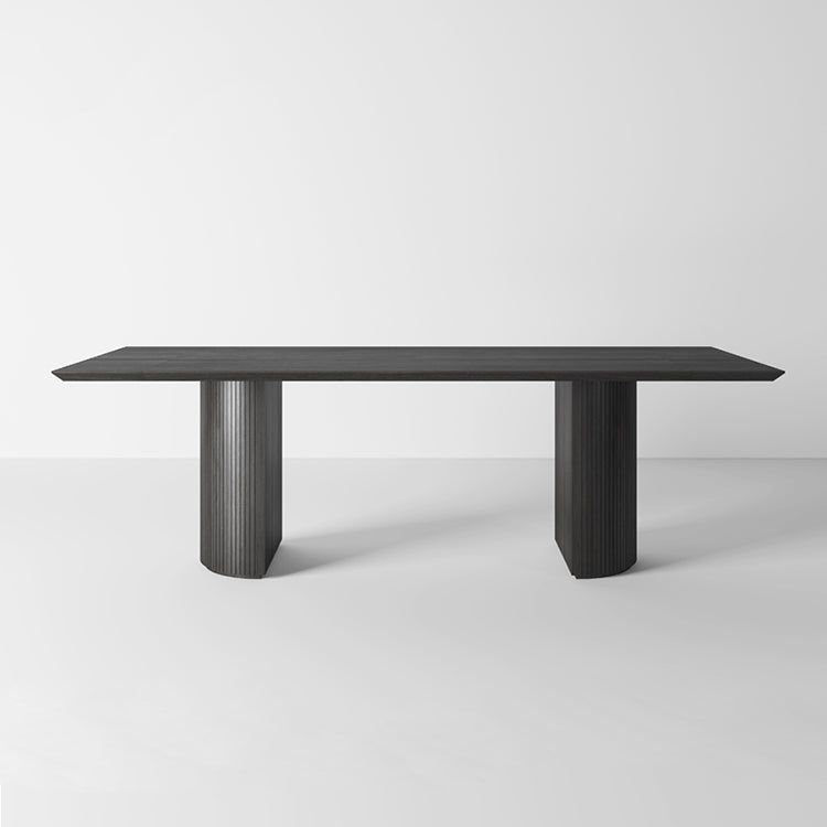 Industrial Solid Wood Dining Table Rectangle Table with Double Pedestal Clearhalo ' dining_table' 'Dining Tables & Seating' 'Dining Tables' 'furn' 'furn_dining_table' 'Furniture' 'furniture_dining_table' 'Kitchen & Dining Furniture' 'kitchen&dining_furn' 'kitchen' 'kitchen_dining_table' 4353500