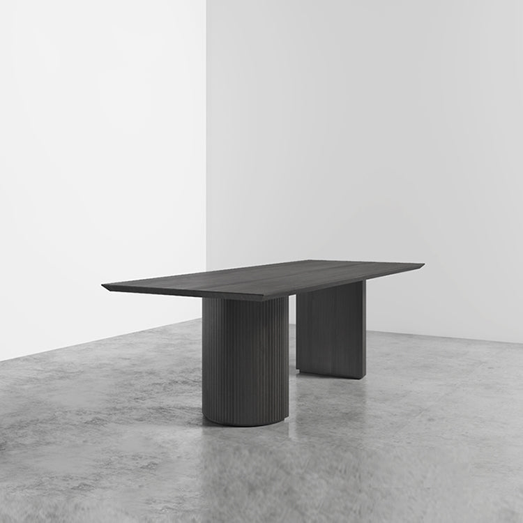 Industrial Solid Wood Dining Table Rectangle Table with Double Pedestal Clearhalo ' dining_table' 'Dining Tables & Seating' 'Dining Tables' 'furn' 'furn_dining_table' 'Furniture' 'furniture_dining_table' 'Kitchen & Dining Furniture' 'kitchen&dining_furn' 'kitchen' 'kitchen_dining_table' 4353501