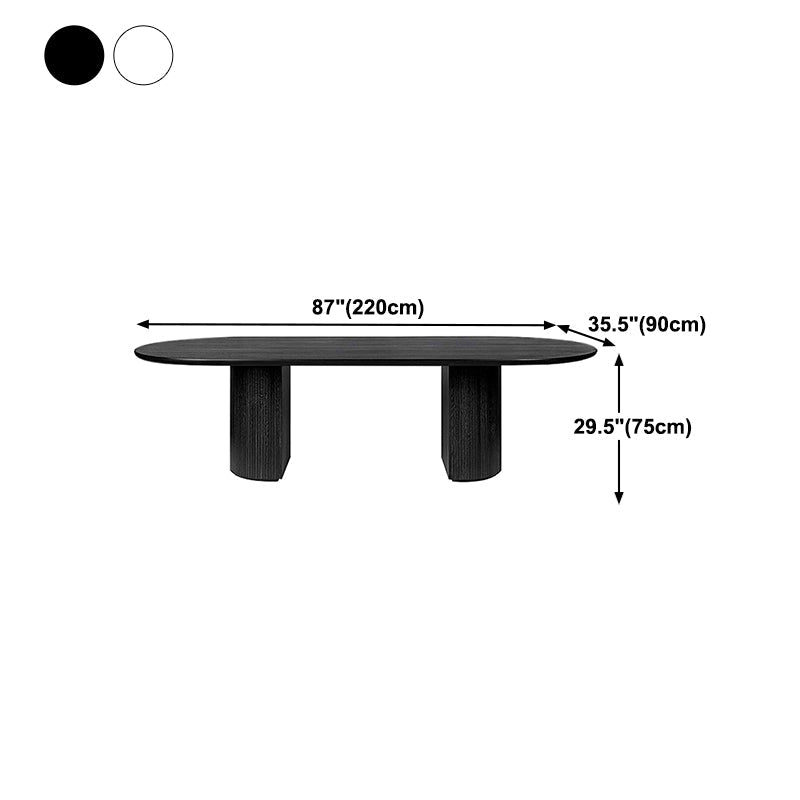 Industrial Solid Wood Dining Table Rectangle Table with Double Pedestal Clearhalo ' dining_table' 'Dining Tables & Seating' 'Dining Tables' 'furn' 'furn_dining_table' 'Furniture' 'furniture_dining_table' 'Kitchen & Dining Furniture' 'kitchen&dining_furn' 'kitchen' 'kitchen_dining_table' 4353513