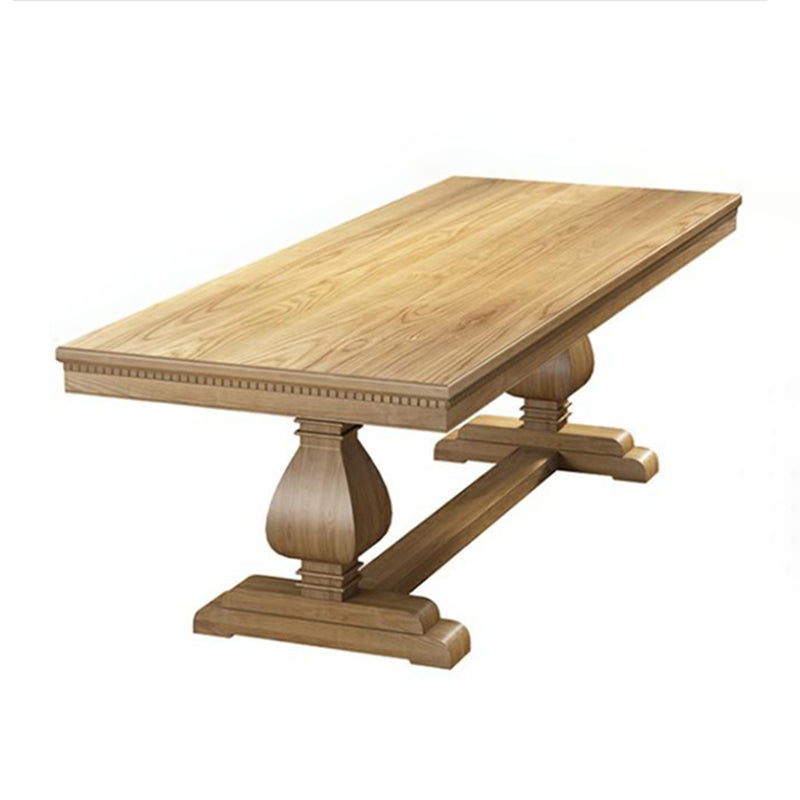 Industrial Solid Wood Dining Table Rectangle Kitchen Table with Trestle Base Natural Without Chairs Clearhalo ' dining_table' 'Dining Tables & Seating' 'Dining Tables' 'furn' 'furn_dining_table' 'Furniture' 'furniture_dining_table' 'Kitchen & Dining Furniture' 'kitchen&dining_furn' 'kitchen' 'kitchen_dining_table' 4353532