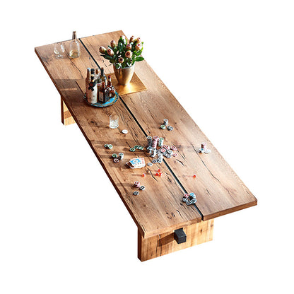 Industrial Pine Wood Dining Table Rectangle Wooden Table with Trestle Base Without Chairs Clearhalo ' dining_table' 'Dining Tables & Seating' 'Dining Tables' 'furn' 'furn_dining_table' 'Furniture' 'furniture_dining_table' 'Kitchen & Dining Furniture' 'kitchen&dining_furn' 'kitchen' 'kitchen_dining_table' 4353550