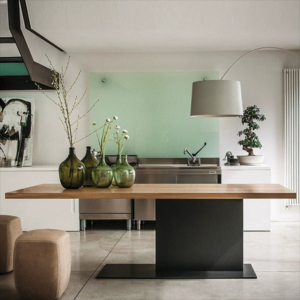 Industrial Pine Wood Dining Table Rectangle Kitchen Table with Metal Pedestal Base 78.7"L x 31.5"W x 29.5"H Without Chairs Clearhalo ' dining_table' 'Dining Tables & Seating' 'Dining Tables' 'furn' 'furn_dining_table' 'Furniture' 'furniture_dining_table' 'Kitchen & Dining Furniture' 'kitchen&dining_furn' 'kitchen' 'kitchen_dining_table' 4353562
