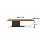 Industrial Pine Wood Dining Table Rectangle Kitchen Table with Metal Pedestal Base Clearhalo ' dining_table' 'Dining Tables & Seating' 'Dining Tables' 'furn' 'furn_dining_table' 'Furniture' 'furniture_dining_table' 'Kitchen & Dining Furniture' 'kitchen&dining_furn' 'kitchen' 'kitchen_dining_table' 4353571