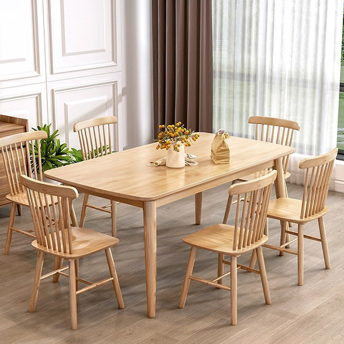 Industrial Standard Dining Table Rectangle Solid Wood Dining Table for Kitchen 59.1"L x 31.5"W x 29.5"H Without Chairs Clearhalo ' dining_table' 'Dining Tables & Seating' 'Dining Tables' 'furn' 'furn_dining_table' 'Furniture' 'furniture_dining_table' 'Kitchen & Dining Furniture' 'kitchen&dining_furn' 'kitchen' 'kitchen_dining_table' 4353577