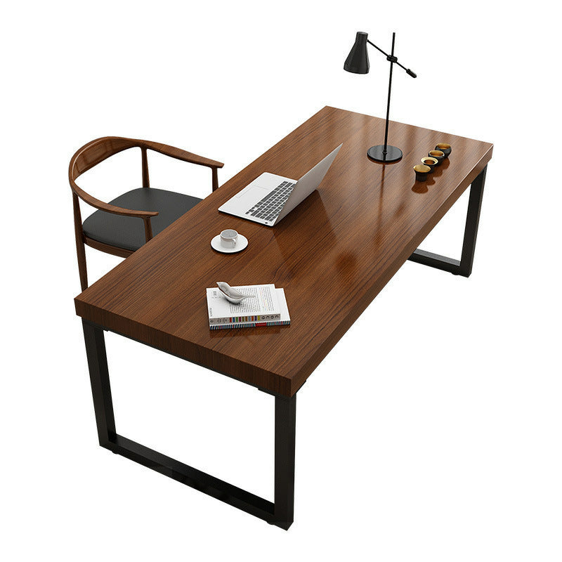 Rectangle Industrial Dining Table Solid Wood Top Dining Table with Metal Base Without Chairs Clearhalo ' dining_table' 'Dining Tables & Seating' 'Dining Tables' 'furn' 'furn_dining_table' 'Furniture' 'furniture_dining_table' 'Kitchen & Dining Furniture' 'kitchen&dining_furn' 'kitchen' 'kitchen_dining_table' 4353656