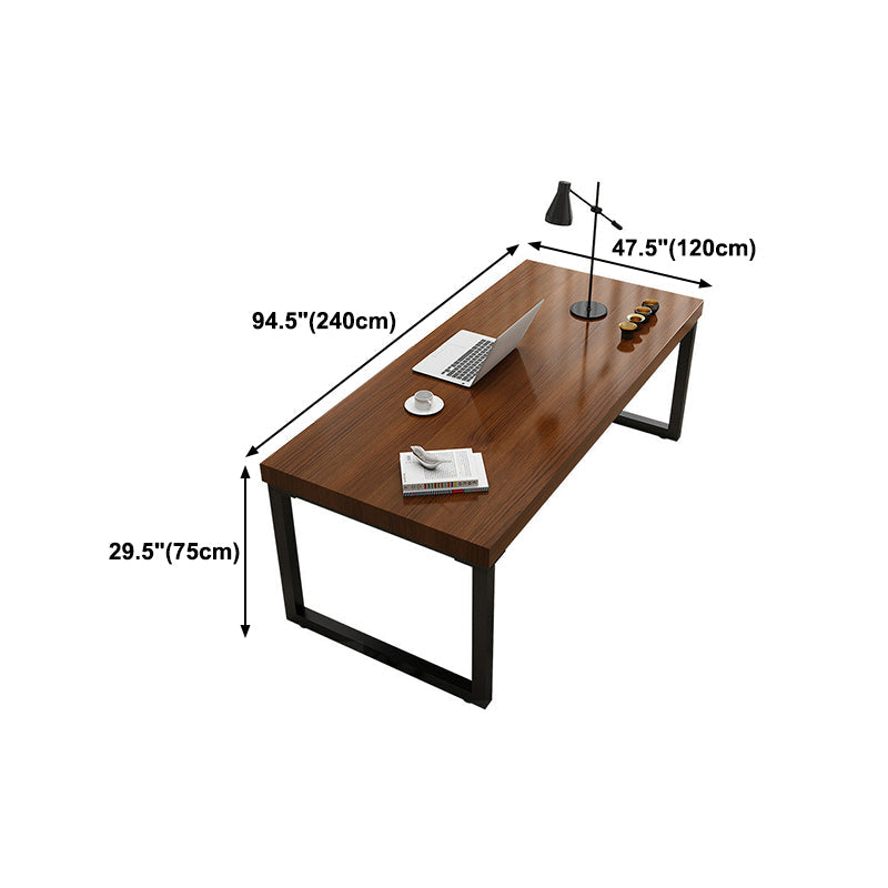 Rectangle Industrial Dining Table Solid Wood Top Dining Table with Metal Base Clearhalo ' dining_table' 'Dining Tables & Seating' 'Dining Tables' 'furn' 'furn_dining_table' 'Furniture' 'furniture_dining_table' 'Kitchen & Dining Furniture' 'kitchen&dining_furn' 'kitchen' 'kitchen_dining_table' 4353667