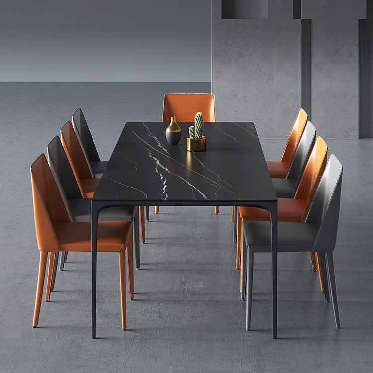 Rectangle Dining Site Table Stone Contemporary Dining Table with 4-foot 70.9"L x 35.4"W x 29.5"H Clearhalo ' dining_table' 'Dining Tables & Seating' 'Dining Tables' 'Furniture' 'furniture_dining_table' 'Kitchen & Dining Furniture' 'kitchen&dining_furn' 'kitchen' 'kitchen_dining_table' 4353669