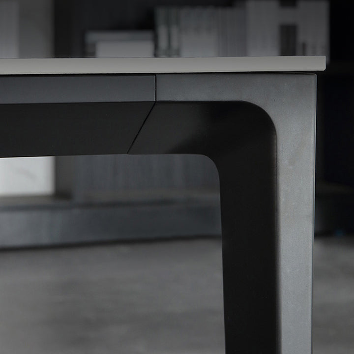 Rectangle Dining Site Table Stone Contemporary Dining Table with 4-foot Clearhalo ' dining_table' 'Dining Tables & Seating' 'Dining Tables' 'Furniture' 'furniture_dining_table' 'Kitchen & Dining Furniture' 'kitchen&dining_furn' 'kitchen' 'kitchen_dining_table' 4353675