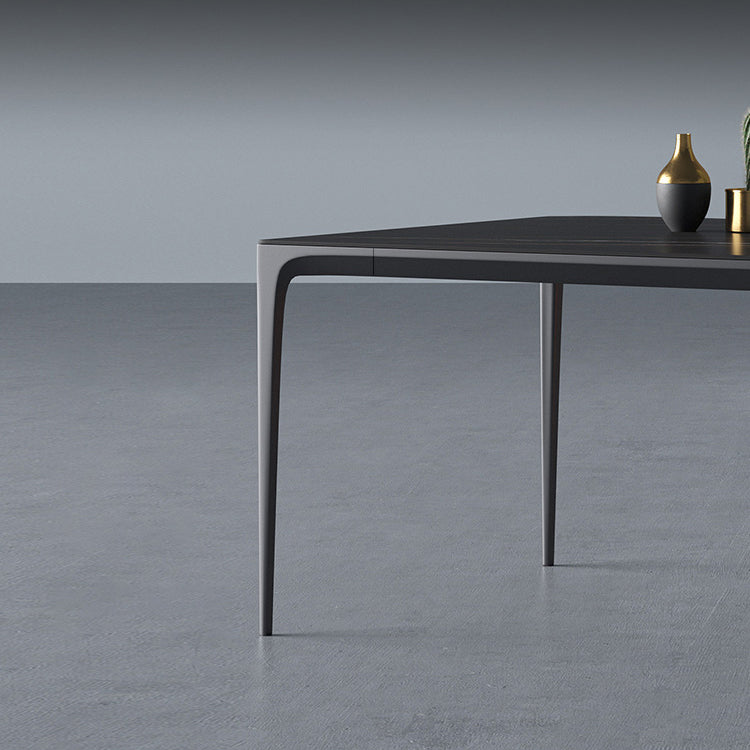 Rectangle Dining Site Table Stone Contemporary Dining Table with 4-foot Clearhalo ' dining_table' 'Dining Tables & Seating' 'Dining Tables' 'Furniture' 'furniture_dining_table' 'Kitchen & Dining Furniture' 'kitchen&dining_furn' 'kitchen' 'kitchen_dining_table' 4353676