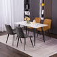 Rectangle Stone Home Furniture Contemporary Style Dining Room Collection White 55.1"L x 31.5"W x 29.5"H Without Chairs Clearhalo ' dining_table' 'Dining Tables & Seating' 'Dining Tables' 'furn' 'furn_dining_table' 'Furniture' 'furniture_dining_table' 'Kitchen & Dining Furniture' 'kitchen&dining_furn' 'kitchen' 'kitchen_dining_table' 4353684