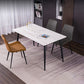 Rectangle Stone Home Furniture Contemporary Style Dining Room Collection White Gold Without Chairs Clearhalo ' dining_table' 'Dining Tables & Seating' 'Dining Tables' 'furn' 'furn_dining_table' 'Furniture' 'furniture_dining_table' 'Kitchen & Dining Furniture' 'kitchen&dining_furn' 'kitchen' 'kitchen_dining_table' 4353685