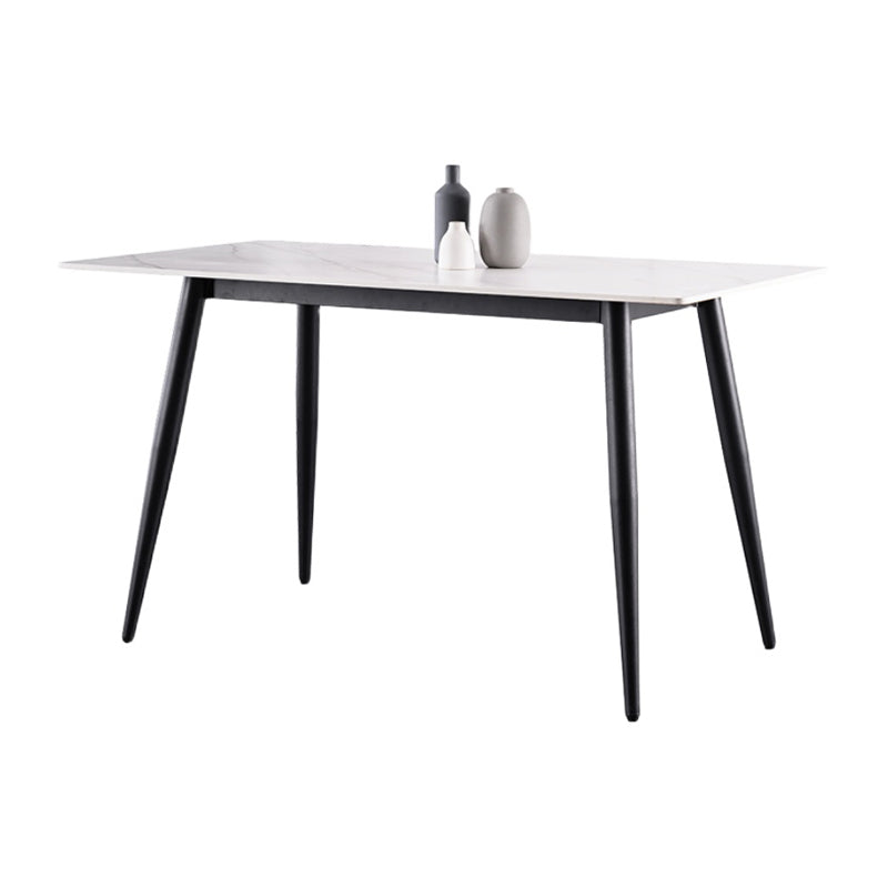 Rectangle Stone Home Furniture Contemporary Style Dining Room Collection White Without Chairs Clearhalo ' dining_table' 'Dining Tables & Seating' 'Dining Tables' 'furn' 'furn_dining_table' 'Furniture' 'furniture_dining_table' 'Kitchen & Dining Furniture' 'kitchen&dining_furn' 'kitchen' 'kitchen_dining_table' 4353686