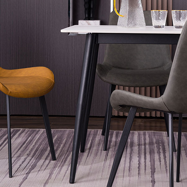 Rectangle Stone Home Furniture Contemporary Style Dining Room Collection Clearhalo ' dining_table' 'Dining Tables & Seating' 'Dining Tables' 'furn' 'furn_dining_table' 'Furniture' 'furniture_dining_table' 'Kitchen & Dining Furniture' 'kitchen&dining_furn' 'kitchen' 'kitchen_dining_table' 4353690