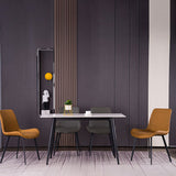 Rectangle Stone Home Furniture Contemporary Style Dining Room Collection Clearhalo ' dining_table' 'Dining Tables & Seating' 'Dining Tables' 'furn' 'furn_dining_table' 'Furniture' 'furniture_dining_table' 'Kitchen & Dining Furniture' 'kitchen&dining_furn' 'kitchen' 'kitchen_dining_table' 4353691