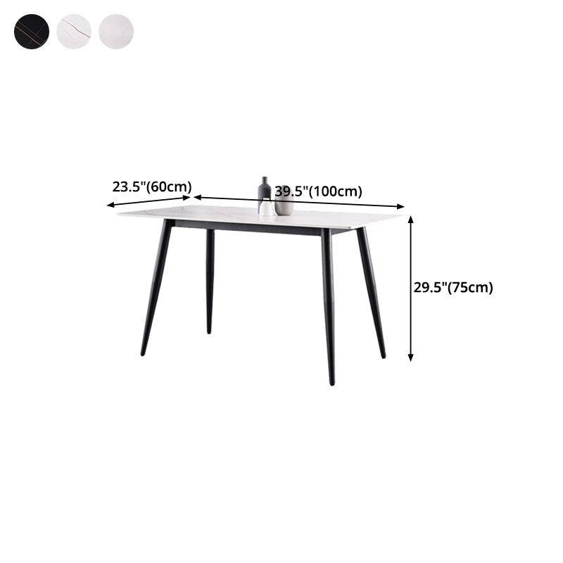 Rectangle Stone Home Furniture Contemporary Style Dining Room Collection Clearhalo ' dining_table' 'Dining Tables & Seating' 'Dining Tables' 'furn' 'furn_dining_table' 'Furniture' 'furniture_dining_table' 'Kitchen & Dining Furniture' 'kitchen&dining_furn' 'kitchen' 'kitchen_dining_table' 4353696