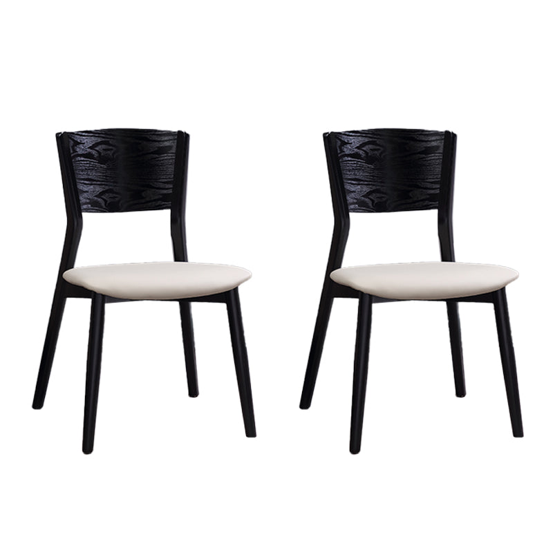 Industrial Wood Dining Room Chair Open Back Dining Side Chair for Restaurant Use Black-White 2 Piece Set Clearhalo ' kitchen&dining_furn' 'Dining Chairs' 'Dining Tables & Seating' 'dining_chair' 'furn' 'furn_dining_chair' 'Furniture' 'furniture_dining_chair' 'Kitchen & Dining Furniture' 'kitchen' 4353699