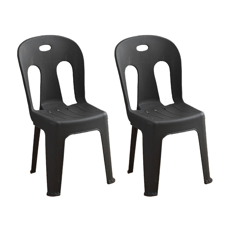Modern Design Plastic Armless Dining Side Chairs Slat Back Side Chairs for Home Use Black 2 Piece Set Clearhalo ' kitchen&dining_furn' 'Dining Chairs' 'Dining Tables & Seating' 'dining_chair' 'furn' 'furn_dining_chair' 'Furniture' 'furniture_dining_chair' 'Kitchen & Dining Furniture' 'kitchen' 4353712