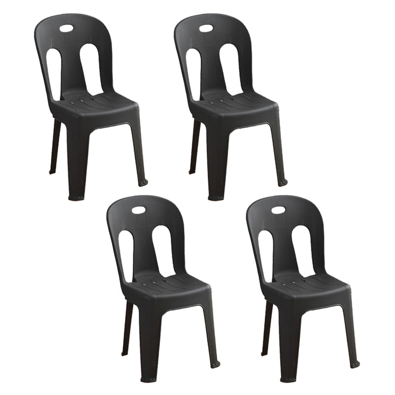 Modern Design Plastic Armless Dining Side Chairs Slat Back Side Chairs for Home Use Black 4 Piece Set Clearhalo ' kitchen&dining_furn' 'Dining Chairs' 'Dining Tables & Seating' 'dining_chair' 'furn' 'furn_dining_chair' 'Furniture' 'furniture_dining_chair' 'Kitchen & Dining Furniture' 'kitchen' 4353714