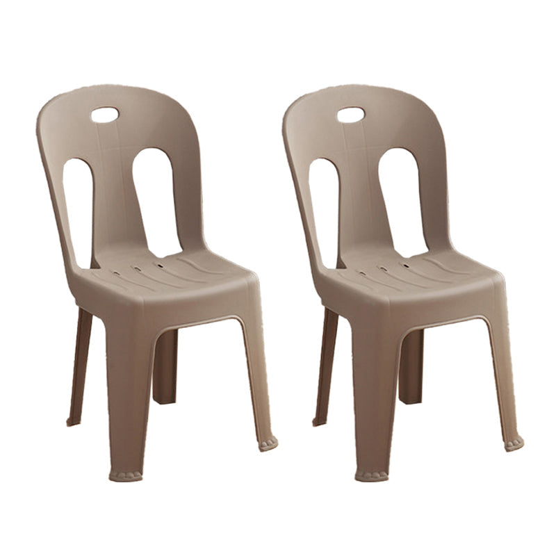 Modern Design Plastic Armless Dining Side Chairs Slat Back Side Chairs for Home Use Coffee 2 Piece Set Clearhalo ' kitchen&dining_furn' 'Dining Chairs' 'Dining Tables & Seating' 'dining_chair' 'furn' 'furn_dining_chair' 'Furniture' 'furniture_dining_chair' 'Kitchen & Dining Furniture' 'kitchen' 4353716