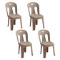 Modern Design Plastic Armless Dining Side Chairs Slat Back Side Chairs for Home Use Coffee 4 Piece Set Clearhalo ' kitchen&dining_furn' 'Dining Chairs' 'Dining Tables & Seating' 'dining_chair' 'furn' 'furn_dining_chair' 'Furniture' 'furniture_dining_chair' 'Kitchen & Dining Furniture' 'kitchen' 4353719
