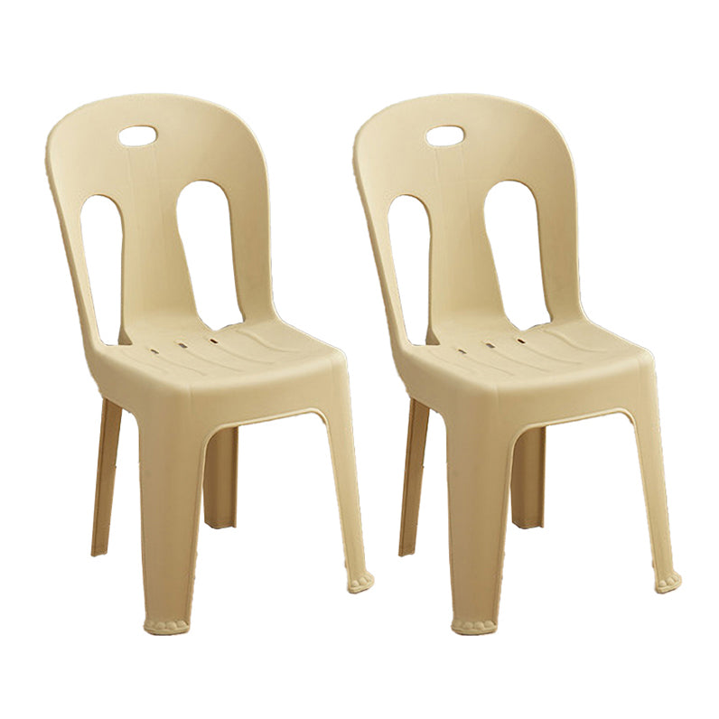 Modern Design Plastic Armless Dining Side Chairs Slat Back Side Chairs for Home Use Beige 2 Piece Set Clearhalo ' kitchen&dining_furn' 'Dining Chairs' 'Dining Tables & Seating' 'dining_chair' 'furn' 'furn_dining_chair' 'Furniture' 'furniture_dining_chair' 'Kitchen & Dining Furniture' 'kitchen' 4353727