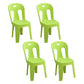 Modern Design Plastic Armless Dining Side Chairs Slat Back Side Chairs for Home Use Green 4 Piece Set Clearhalo ' kitchen&dining_furn' 'Dining Chairs' 'Dining Tables & Seating' 'dining_chair' 'furn' 'furn_dining_chair' 'Furniture' 'furniture_dining_chair' 'Kitchen & Dining Furniture' 'kitchen' 4353730