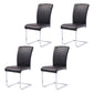 Industrial Design Faux Leather Side Chair Armless Solid Back Chair for Home Black 4 Piece Set Clearhalo ' kitchen&dining_furn' 'Dining Chairs' 'Dining Tables & Seating' 'dining_chair' 'furn' 'furn_dining_chair' 'Furniture' 'furniture_dining_chair' 'Kitchen & Dining Furniture' 'kitchen' 4353734