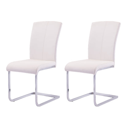 Industrial Design Faux Leather Side Chair Armless Solid Back Chair for Home White 2 Piece Set Clearhalo ' kitchen&dining_furn' 'Dining Chairs' 'Dining Tables & Seating' 'dining_chair' 'furn' 'furn_dining_chair' 'Furniture' 'furniture_dining_chair' 'Kitchen & Dining Furniture' 'kitchen' 4353740