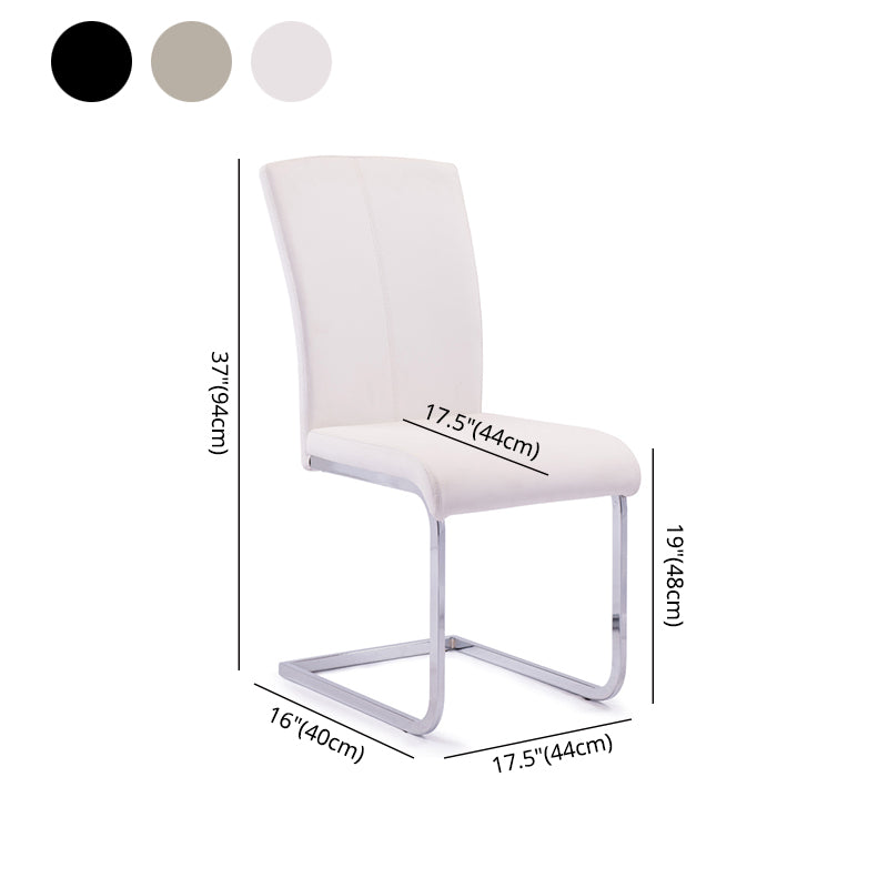 Industrial Design Faux Leather Side Chair Armless Solid Back Chair for Home Clearhalo ' kitchen&dining_furn' 'Dining Chairs' 'Dining Tables & Seating' 'dining_chair' 'furn' 'furn_dining_chair' 'Furniture' 'furniture_dining_chair' 'Kitchen & Dining Furniture' 'kitchen' 4353745