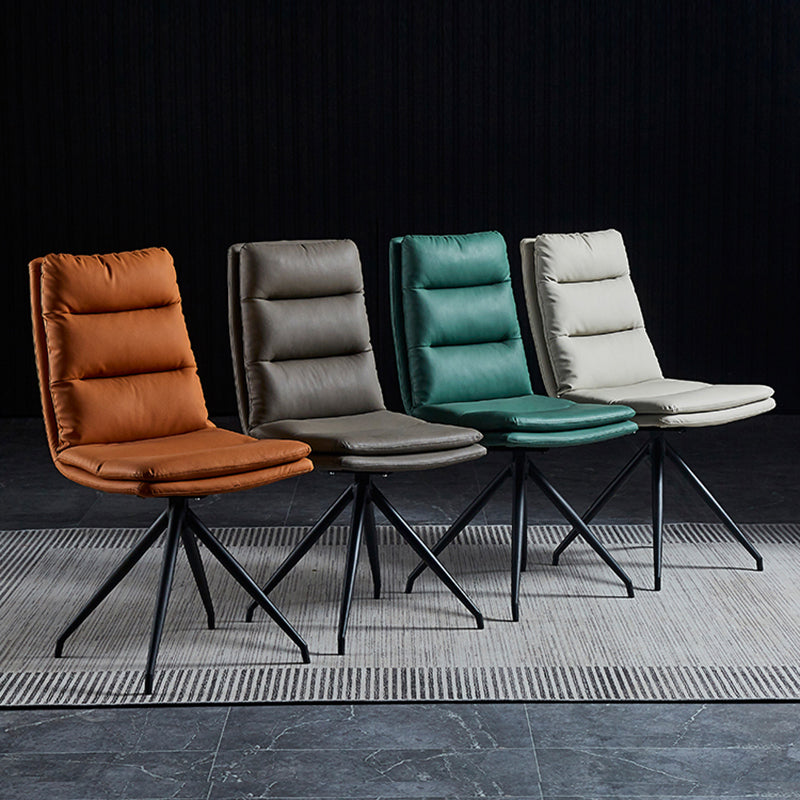 Industrial Style Armless Solid Back Chair Leather Dining Chairs for Home Use Clearhalo ' kitchen&dining_furn' 'Dining Chairs' 'Dining Tables & Seating' 'dining_chair' 'furn' 'furn_dining_chair' 'Furniture' 'furniture_dining_chair' 'Kitchen & Dining Furniture' 'kitchen' 4353750