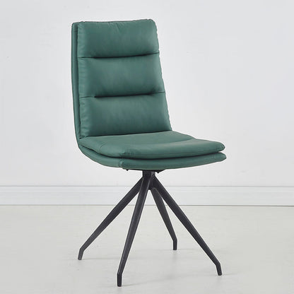 Industrial Style Armless Solid Back Chair Leather Dining Chairs for Home Use Green 1 Piece Clearhalo ' kitchen&dining_furn' 'Dining Chairs' 'Dining Tables & Seating' 'dining_chair' 'furn' 'furn_dining_chair' 'Furniture' 'furniture_dining_chair' 'Kitchen & Dining Furniture' 'kitchen' 4353752