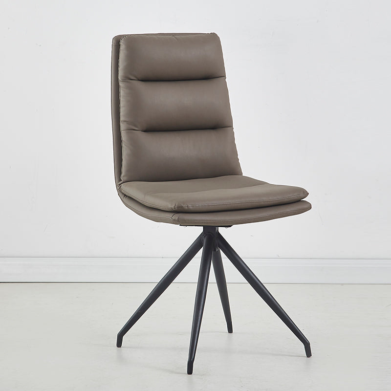 Industrial Style Armless Solid Back Chair Leather Dining Chairs for Home Use Dark Gray 1 Piece Clearhalo ' kitchen&dining_furn' 'Dining Chairs' 'Dining Tables & Seating' 'dining_chair' 'furn' 'furn_dining_chair' 'Furniture' 'furniture_dining_chair' 'Kitchen & Dining Furniture' 'kitchen' 4353758