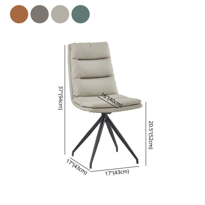 Industrial Style Armless Solid Back Chair Leather Dining Chairs for Home Use Clearhalo ' kitchen&dining_furn' 'Dining Chairs' 'Dining Tables & Seating' 'dining_chair' 'furn' 'furn_dining_chair' 'Furniture' 'furniture_dining_chair' 'Kitchen & Dining Furniture' 'kitchen' 4353766