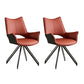 Industrial Style Arm Leather Dining Chairs Open Back Dining Side Chair for Home Orange 2 Piece Set Clearhalo ' kitchen&dining_furn' 'Dining Chairs' 'Dining Tables & Seating' 'dining_chair' 'furn' 'furn_dining_chair' 'Furniture' 'furniture_dining_chair' 'Kitchen & Dining Furniture' 'kitchen' 4353769