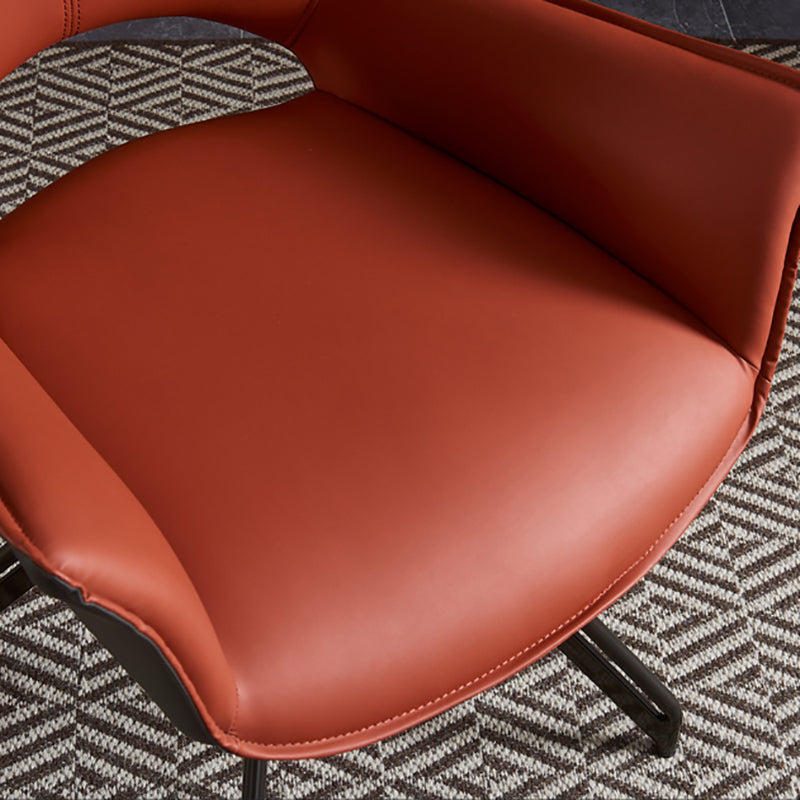 Industrial Style Arm Leather Dining Chairs Open Back Dining Side Chair for Home Clearhalo ' kitchen&dining_furn' 'Dining Chairs' 'Dining Tables & Seating' 'dining_chair' 'furn' 'furn_dining_chair' 'Furniture' 'furniture_dining_chair' 'Kitchen & Dining Furniture' 'kitchen' 4353774