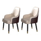 Contemporary Style Arm Solid Back Dining Chair Upholstered Dining Chairs White 2 Piece Set Clearhalo ' kitchen&dining_furn' 'Dining Chairs' 'Dining Tables & Seating' 'dining_chair' 'furn' 'furn_dining_chair' 'Furniture' 'furniture_dining_chair' 'Kitchen & Dining Furniture' 'kitchen' 4353780