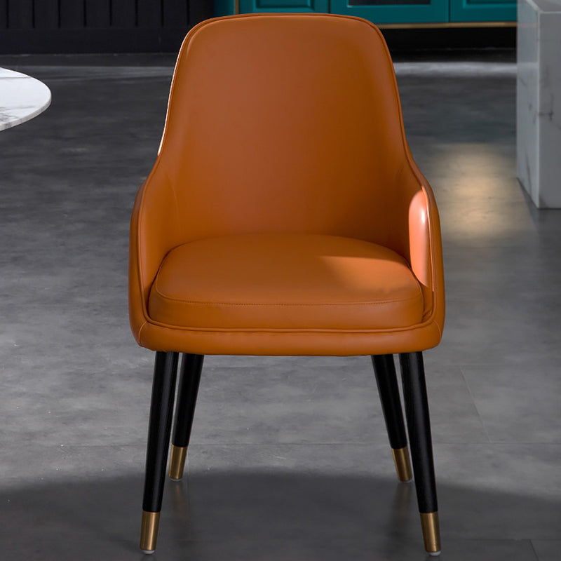 Contemporary Style Arm Solid Back Dining Chair Upholstered Dining Chairs Clearhalo ' kitchen&dining_furn' 'Dining Chairs' 'Dining Tables & Seating' 'dining_chair' 'furn' 'furn_dining_chair' 'Furniture' 'furniture_dining_chair' 'Kitchen & Dining Furniture' 'kitchen' 4353789