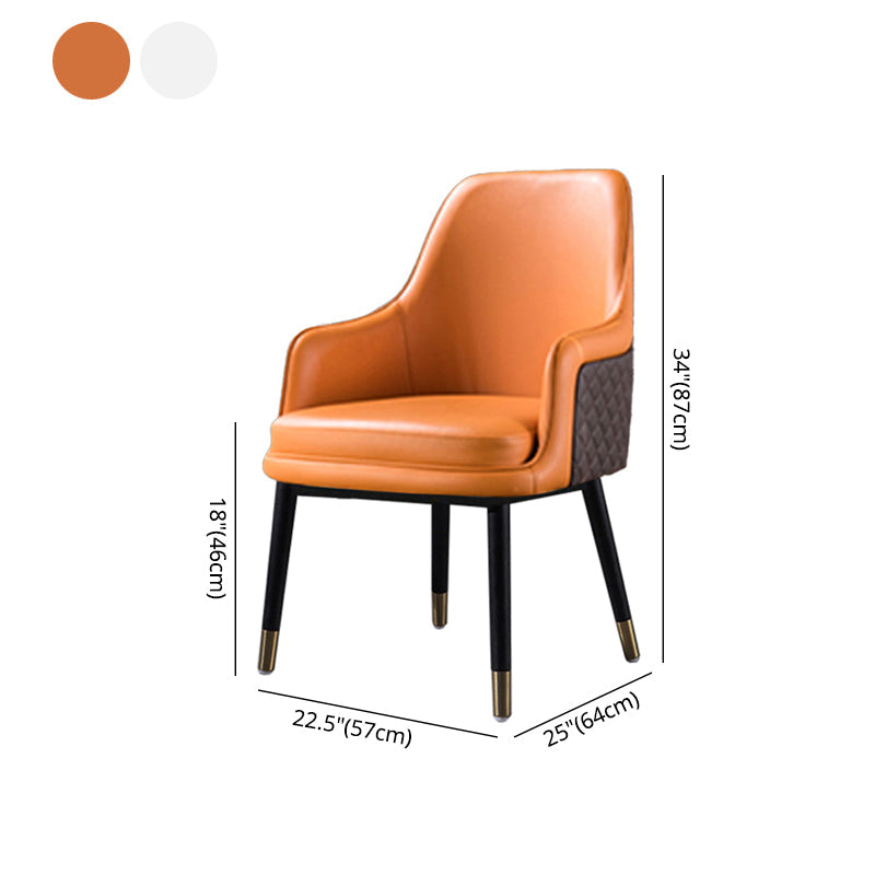 Contemporary Style Arm Solid Back Dining Chair Upholstered Dining Chairs Clearhalo ' kitchen&dining_furn' 'Dining Chairs' 'Dining Tables & Seating' 'dining_chair' 'furn' 'furn_dining_chair' 'Furniture' 'furniture_dining_chair' 'Kitchen & Dining Furniture' 'kitchen' 4353790